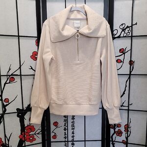Varley Nwt Cream Vine Half Zip Sweater